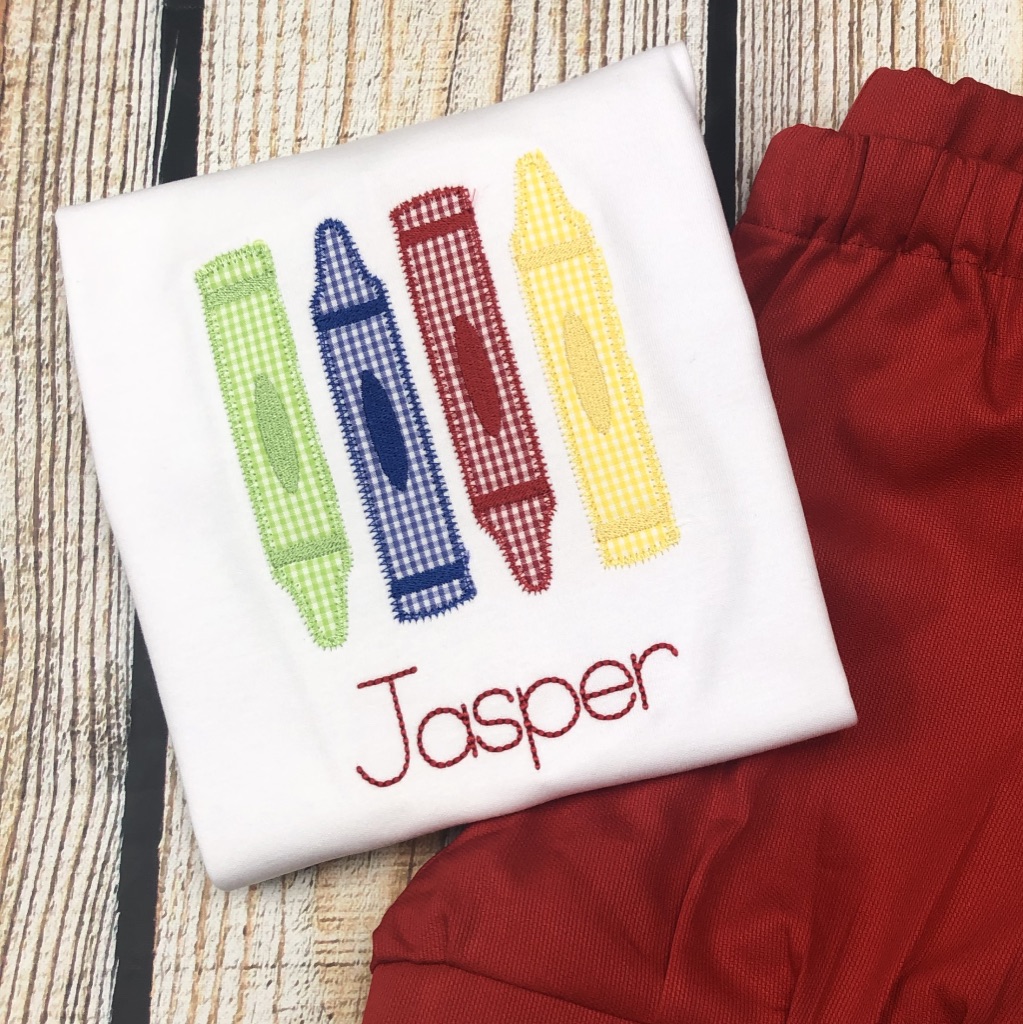 Appliqued Crayons- Jasper