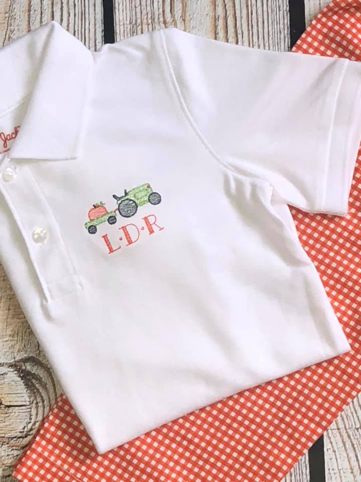 Monogrammed Tractor Polo