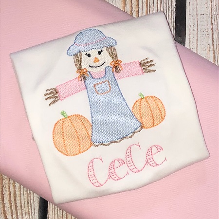 Girls scarecrow embroidered shirt