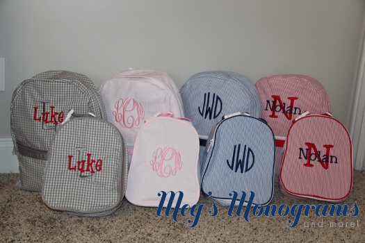 Monogram backpack and lunchbox