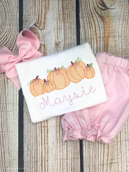 Girls Ruffle Pumpkin sketch