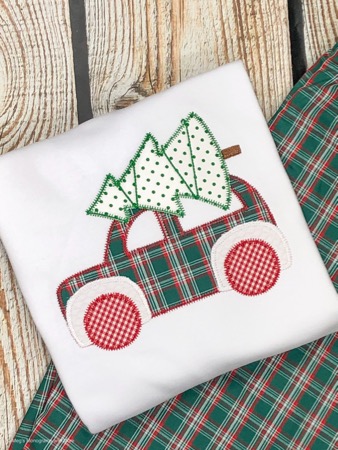 Tree Topped Car in Christmas Plaid