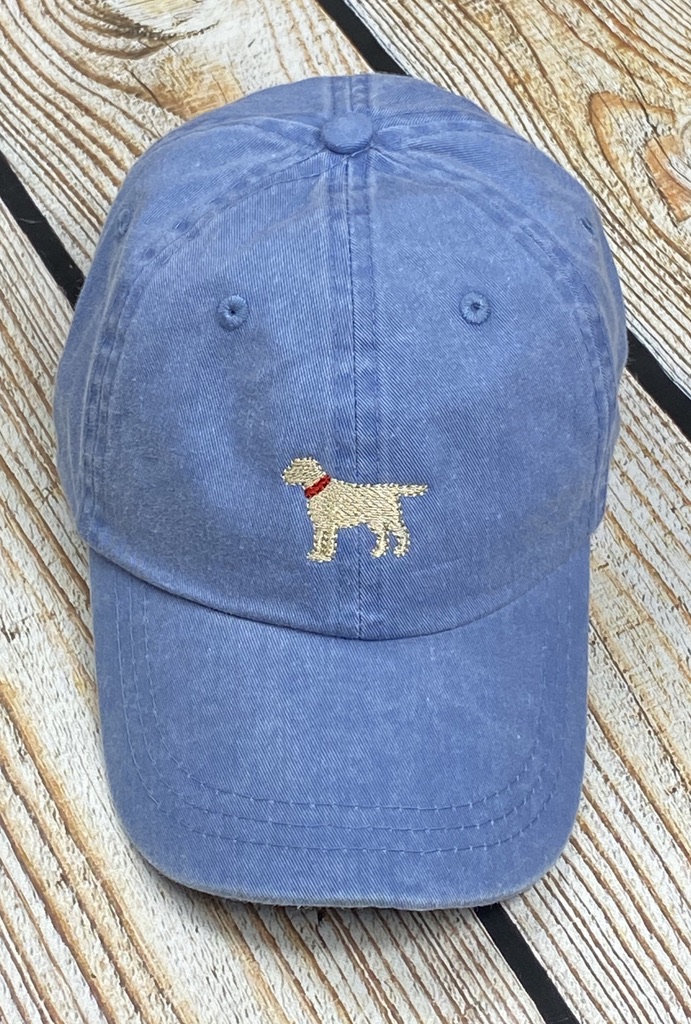 Washed Blue Hat with Dog