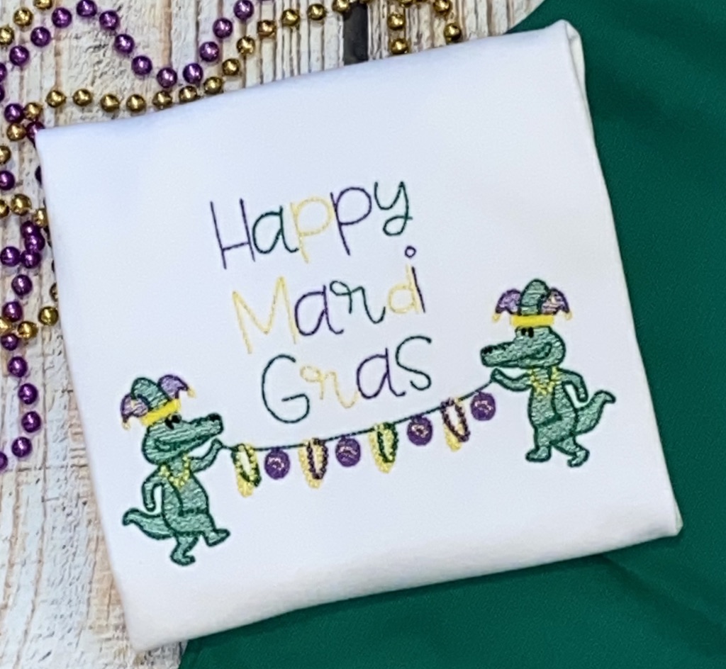Happy Mardi Gras Alligator Banner