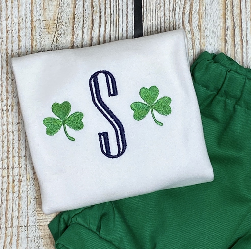 Clover with Single Navy Initial