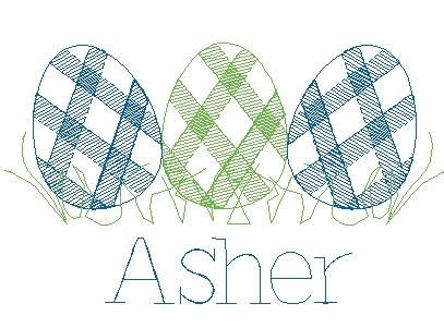 Stitched Plaid Easter Egg Trio