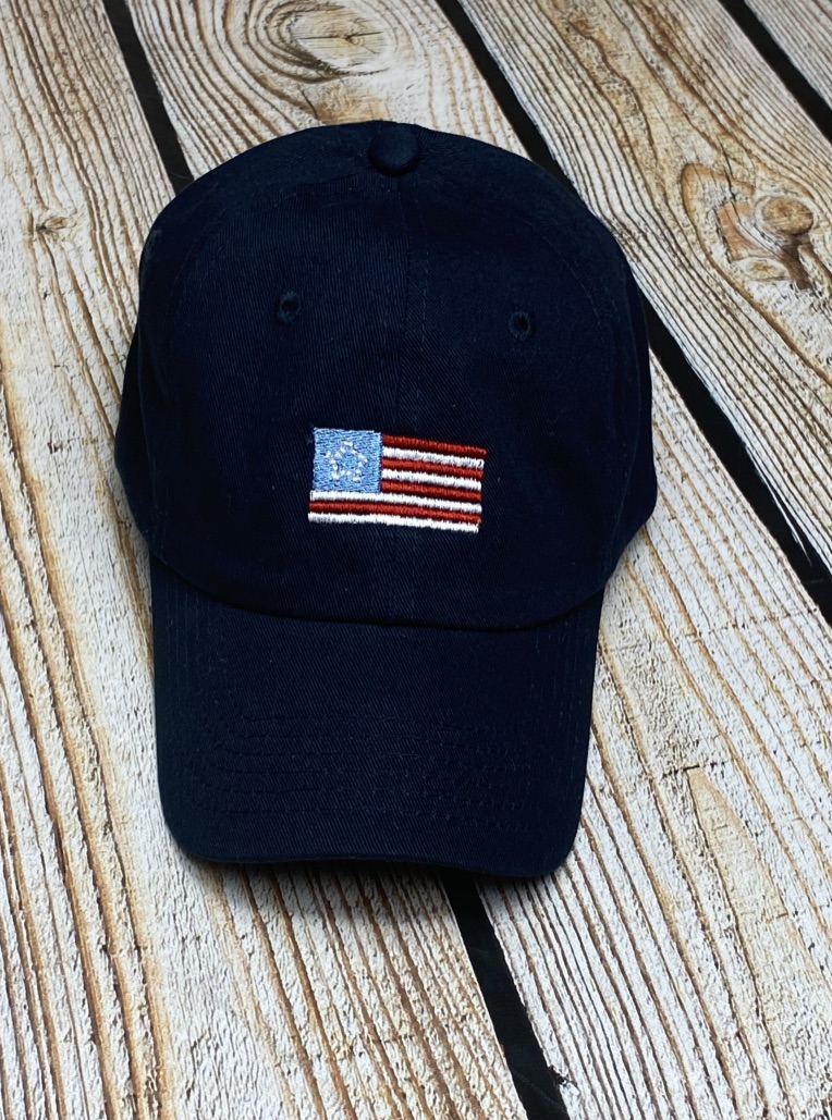 Toddler Hat- American Flag on Navy