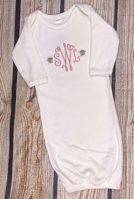 Newborn Monogrammed Gown