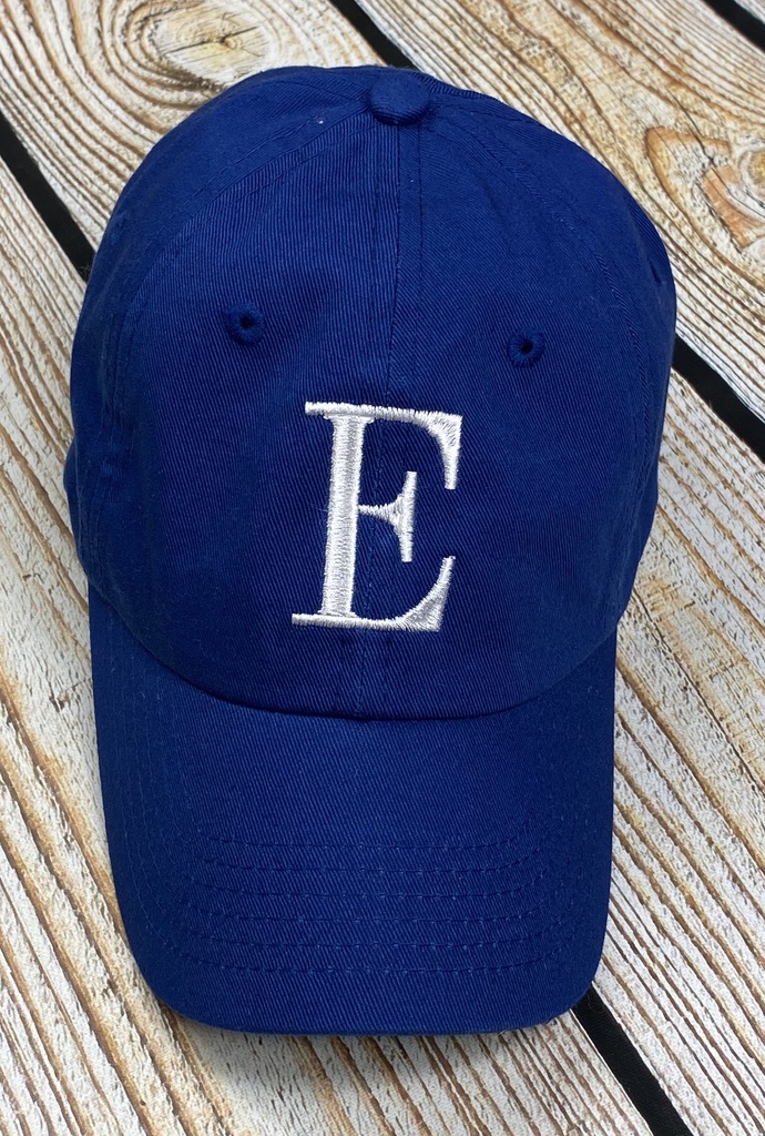 Single Initial Monogrammed Hat- Royal Blue