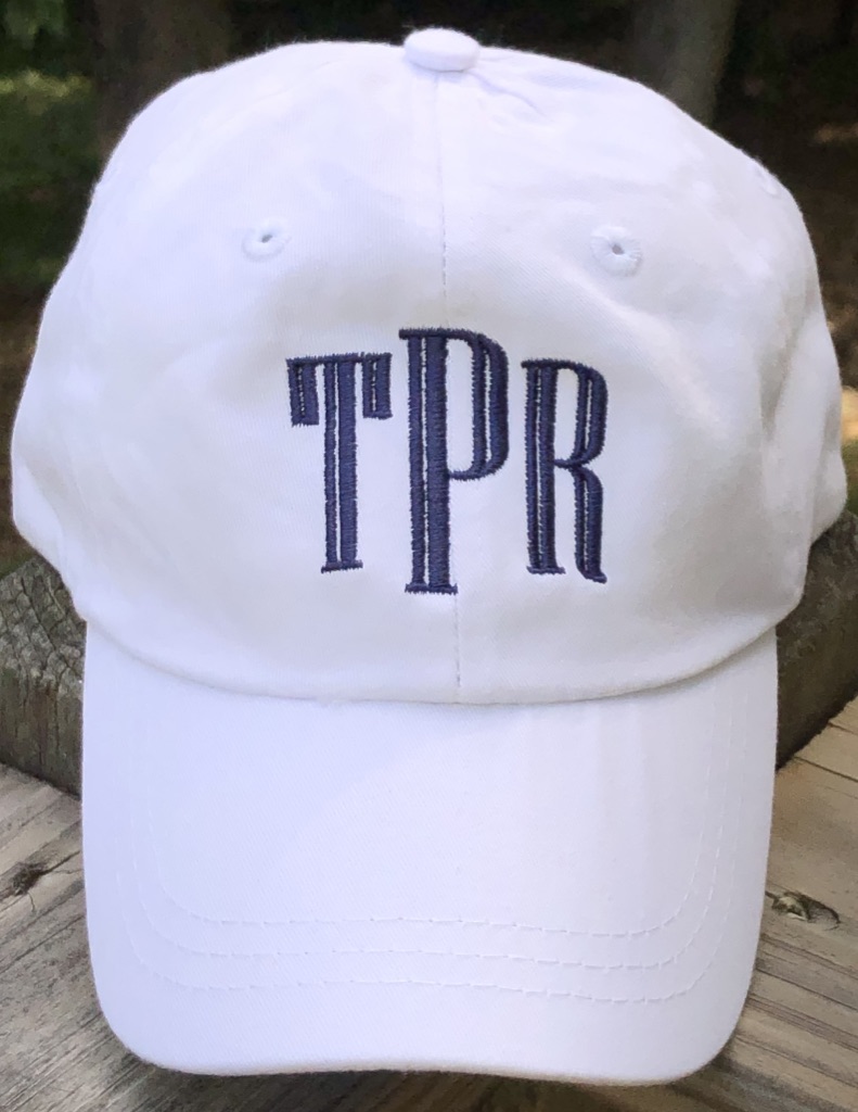 Toddler Hat- White with Navy